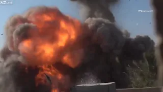 Kurds Blow Up Massive ISIS Carbomb 3 Cameras