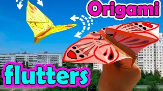 Оригами  ПОРХАЮЩАЯ БАБОЧКА - ЛЕТАЕТ И МАШЕТ КРЫЛЬЯМИ /  Origami FLAVING BUTTERFLY