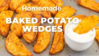 Crispy Baked Potato Wedges | Spiced Potato Wedges Recipe - Flavours Treat
