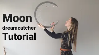 DIY Moon dreamcatcher. DIY Crafts, How to make a moon dreamcatcher Tutorial