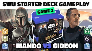 Mandalorian VS Moff Gideon Shadows of the Galaxy Starter Decks GAME 2 - Star Wars Unlimited Gameplay