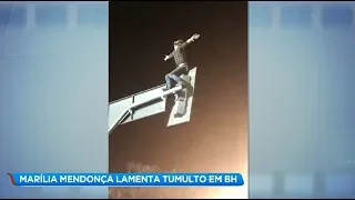 Homem sobe em semáforo durante show de Marília Mendonça em Belo Horizonte
