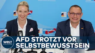 UMFRAGEHOCH FÜR RECHTSAUSSEN: AfD stellt Regierungsprogramm vor - Ampel im Sinkflug