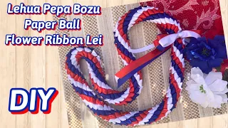 How To Make Lehua Pepa Bozu Hawaiian Flower Ribbon Lei for Graduation Lei DIY