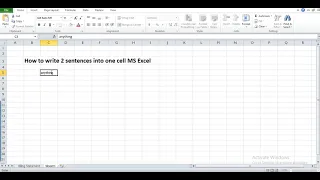 How to write 2 sentences into One Cell MS Excel