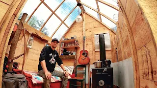 Pop-Up Cabin with "Glass" Roof! - Ep 4 - Off Grid Heating, Greenhouse Style!