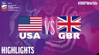 USA vs. Great Britain - Game Highlights - #IIHFWorlds 2019