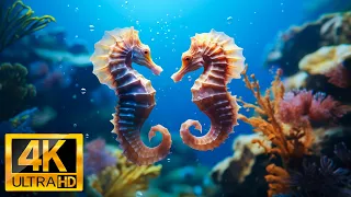 Aquarium 4K Video ULTRA HD - Beautiful Coral Reef Fish - Oceanscapes with Relaxing Music