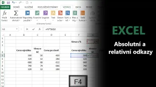 Excel - Absolutní a relativní odkazy