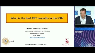 What is the best RRT modality Thomas Rimmelé 2023