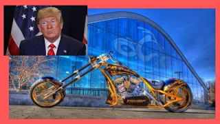 DONALD TRUMP'S golden HARLEY DAVIDSON, Trump Tower (New York City) #travel #trump