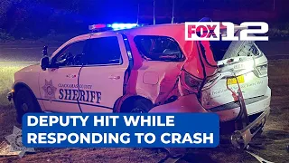 Clackamas Co. deputy hurt after patrol vehicle hit by suspected DUII driver