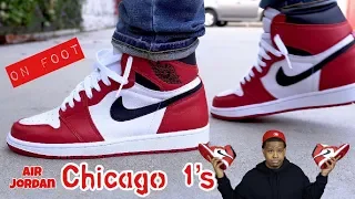 Finally got the grail!! Air Jordan Chicago 1 on Feet