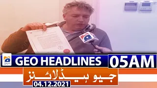 Geo News Headlines  05 AM | 4th December 2021