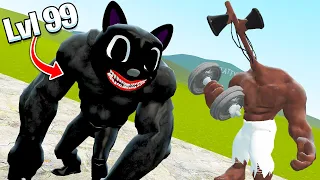 Cartoon Cat & Siren Head get STRONG! (Garry's Mod)