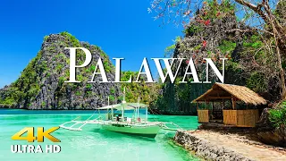 FLYING OVER PALAWAN (4K UHD) Amazing Beautiful Nature Scenery with Relaxing Music| 4K VIDEO ULTRA HD