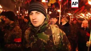 Thousands in torchlight march in honour of nationalist hero Stepan Bandera