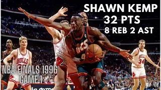 Shawn Kemp Highlights 32 Points NBA Finals 1996 Game 1 Seattle Supersonics vs Chicago Bulls