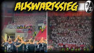 Olympiakos 0:3 SC Freiburg | SC Freiburg fans feiern ihren Auswärtssieg mit Spielern 15.09.2022