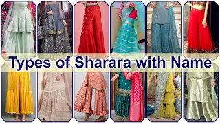 Types of sharara with name | | Types of sharara suit | Sharara name | Trendy Sharara Design