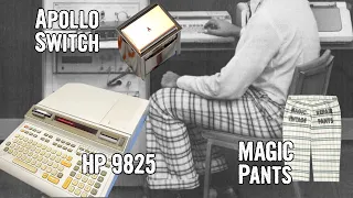 HP 9825 calculator with HP 98035 clock module demo (and an Apollo switch!)