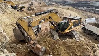 Two Caterpillar 385C Excavators Loading Caterpillar Dumpers & Trucks - Sotiriadis/Labrianidis Mining