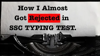 SSC CGL 2022 I Typing Test I Speed ? I Accuracy ? I Simplicrack