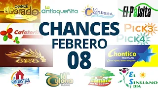 Resultados del Chance del Jueves 8 de Febrero de 2024  Loterias 😱🤑💰💵