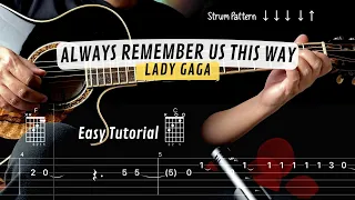 Always Remember Us This Way - Lady Gaga EASY Guitar Tutorial | Chords and Tab | Guitar Cover