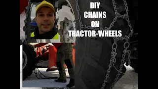 How to put chains on tractor. Lovol 504 with Lilleseth kjettinger