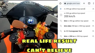 KTM RC 390 GP edition top speed | RC390 2023 top speed test | 200kmph 🔥