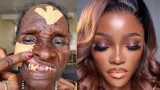 VIRAL 😳🔥😱 NIGERIAN GRANDMA BRIDAL MAKEUP TRANSFORMATION💄MAKEUP TUTORIAL ✂️