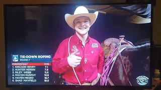 2022 Wrangler NFR Round 7 Calf Roping