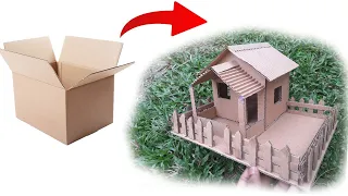 How To Make Small & Simple Cardboard House | Cardboard House | Simple | From Waste Materials.