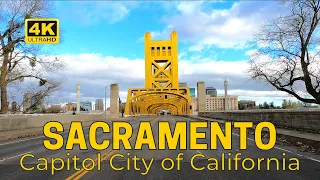 Driving Downtown Sacramento - Capital City of U.S. State of California | 4K UHD 60fps