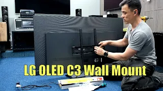 LG OLED C3 Wall Mount Install, How to Mount on a Fixed Flat Bracket