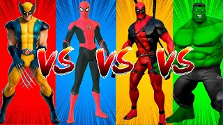 SUPERHERO COLOR DANCE CHALLENGE Wolverine vs Spider-Man vs Deadpool vs Hulk