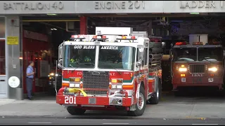 FDNY FULL HOUSE RUN Ladder 114 & Engine 201 Respond to Reported Fire!