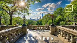 Beautiful New York City Walking Tour | Central Park: The Mall | Virtual Walking Tours in 4K