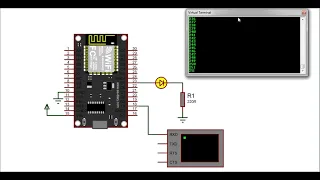 NodeMCU ESP8266 LED brightness fading simulation in proteus