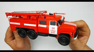 Модель грузовика ЗИЛ 131 (АЦ-40) Пожарная машина 1/43 Легендарные грузовики Модимио №1. Про машинки!