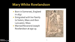 Mary Rowlandson and the Pequot War