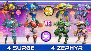 4 Surge vs 4 Zephyr | Who Wins? | CPC - DeathMatch Battle | Mech Arena