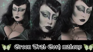 GRWM AND CHAT green tradgoth makeup 💚🖤