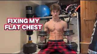 shredded teenager in home gym chest day