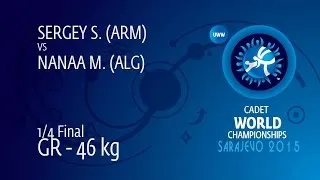 1/4 GR - 46 kg: S. SERGEY (ARM) df. M. NANAA (ALG), 6-5