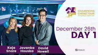 $1.5M Champions Chess Tour: Airthings Masters | Day 1 | Commentary by David Howell & Jovanka Houska