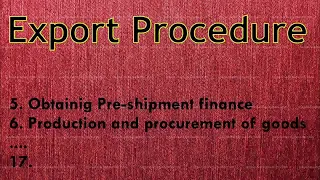 EXPORT PROCEDURE.Business studies class 11 . chapter 10 .  INTERNATIONAL BUSINESS.