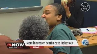 Mom of kids found in freezer escorted out of court after outburst