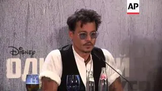 Johnny Depp holds press conference in Moscow to promote 'The Lone Ranger'